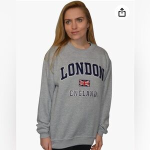 Unisex Light Heather Grey London England Sweater